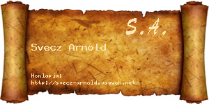 Svecz Arnold névjegykártya