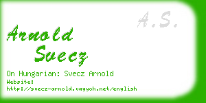 arnold svecz business card